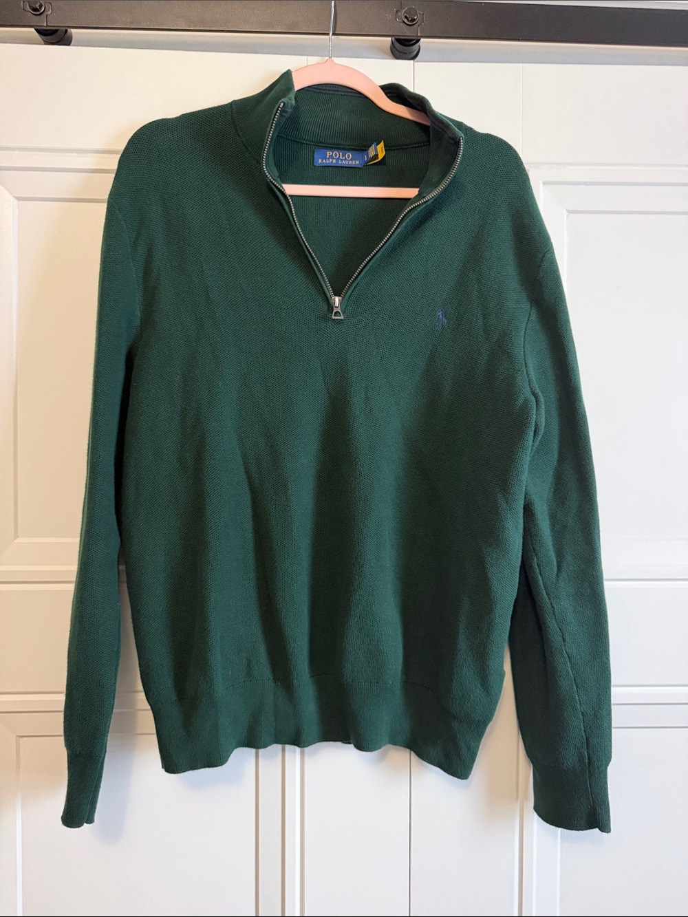 Polo by Ralph Lauren Forest Green Quarter-Zip Knit Sweater
